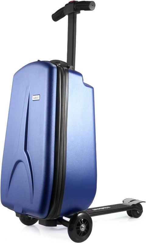 Photo 1 of Yinet Scooter Luggage Carry On Scooter Suitcase for Kids Age 4-15, Detachable & Foldable 4 in 1 Kids Suitcase, Multifunctional Ride On Travel Trolley Scooter Combo-Blue
