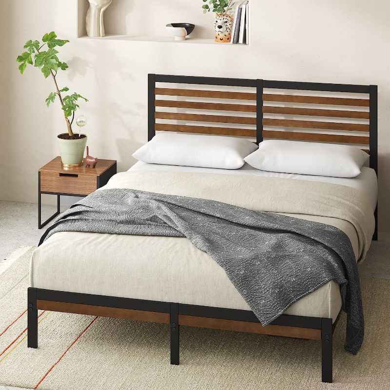 Photo 1 of ***NOT FUNCTIONAL - FOR PARTS - NONREFUNDABLE - SEE NOTES***
Zinus Kai Bamboo and Metal Platform Bed Frame with Headboard / No Box Spring Needed / Easy Assembly, Full
