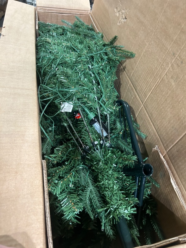 Photo 1 of 6 Ft Prelit Aspen Fir Artificial Christmas Tree 340 Warm Lights Plug in 965 Branch Tips Realistic Feel Tree Hinged Branches Xmas Indoor Outdoor Decor (6 Ft)