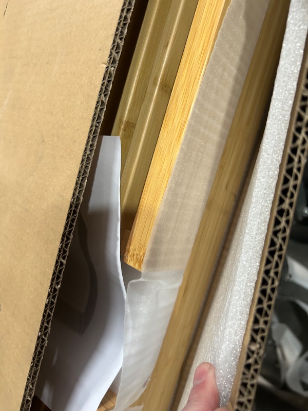 Photo 1 of APRTAT Bamboo Dining Bench,Indoor Storage Bench Wood | Kitchen & Living Room Furniture-35.43L x 12.99W x 16.93H in Natural