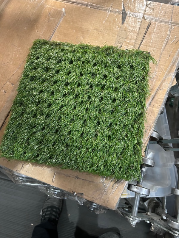 Photo 3 of GLOBREEN Thick Artificial Grass Squares Mat, 12" x 12"