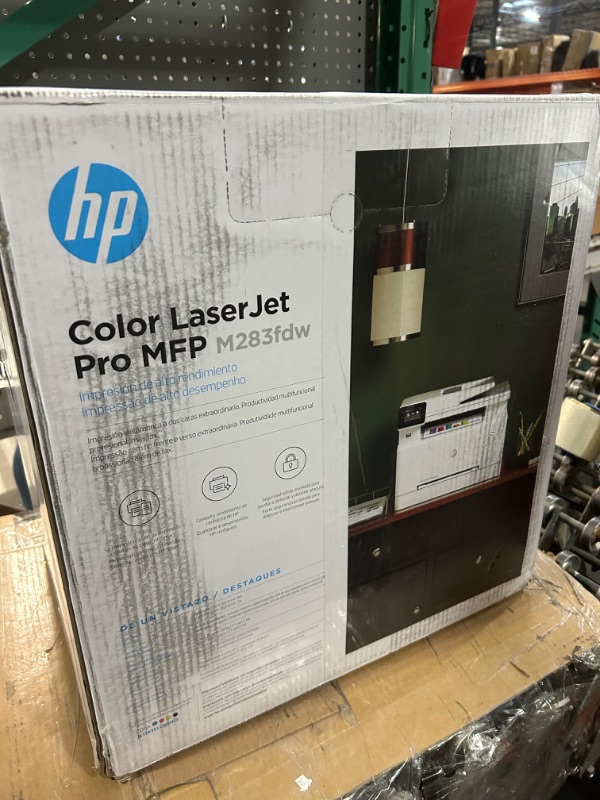 Photo 2 of HP Color LaserJet Pro M283fdw Wireless All-in-One Laser Printer, Remote Mobile Print, Scan & Copy, Duplex Printing, Works with Alexa (7KW75A), White