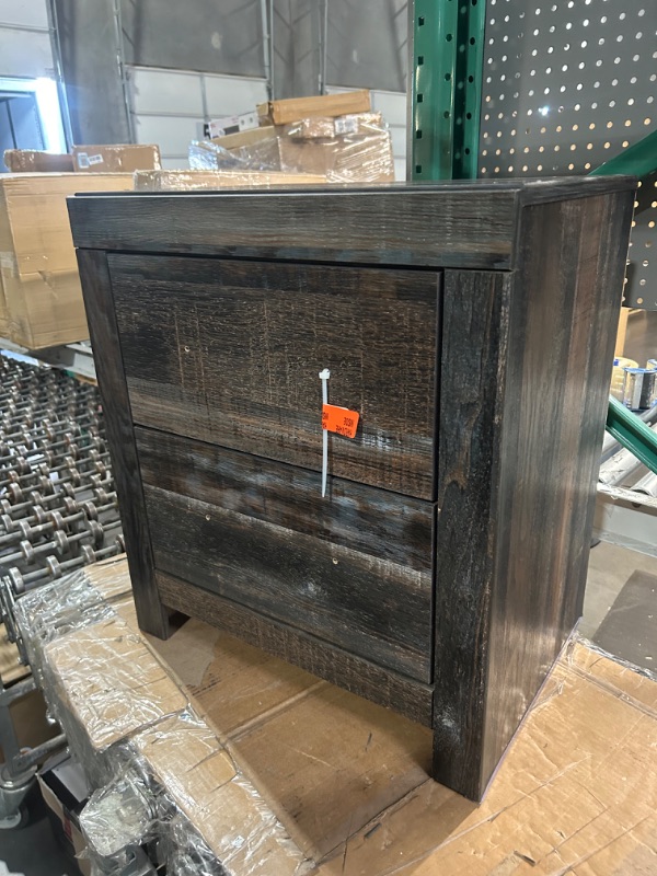 Photo 2 of ***USED - POSSIBLY MISSING PARTS - SCRATCHED - NO PACKAGING***
Signature Design by Ashley Drystan Rustic Industrial 2 Drawer Nightstand with 2 Slim-Profile USB Charging Stations, Weatherworn Brown
