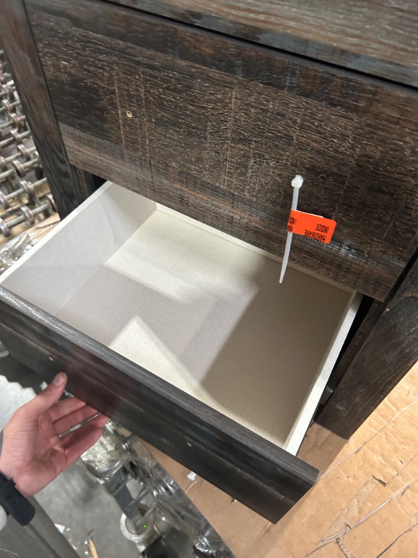 Photo 1 of ***USED - POSSIBLY MISSING PARTS - SCRATCHED - NO PACKAGING***
Signature Design by Ashley Drystan Rustic Industrial 2 Drawer Nightstand with 2 Slim-Profile USB Charging Stations, Weatherworn Brown