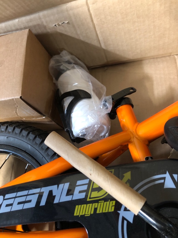 Photo 4 of ***NOT FUNCTIONAL - FOR PARTS ONLY - NONREFUNDABLE - SEE COMMENTS***
RoyalBaby Freestyle Coaster Brake Kids Bike for Boys Girls Ages 3-9 Years, Orange/White