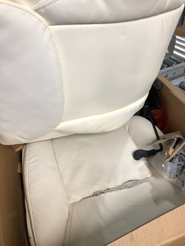 Photo 2 of *Damaged* Amazon Basics Classic Puresoft Padded Mid-Back Office Computer Desk Chair with Armrest - Cream