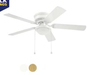 Photo 1 of *FOR PARTS* Harbor Breeze Armitage 52-in White LED Indoor Flush Mount Ceiling Fan with Light (5-Blade)