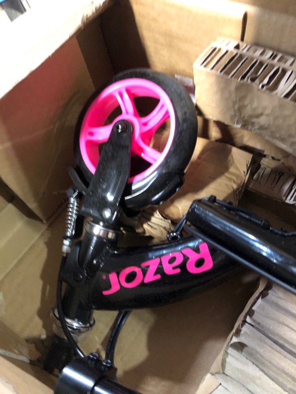 Photo 4 of [FOR PARTS, READ NOTES]
Razor Power Core E90 Electric Scooter - Hub Motor, Up to 10 mph and 80 min Ride Time, for Kids 8 and Up Pink Standard Packaging NONREFUNDABLE