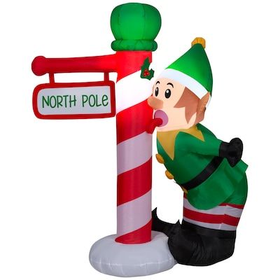 Photo 1 of *Damaged* Holiday Living 4.5-ft Lighted Elf Christmas Inflatable