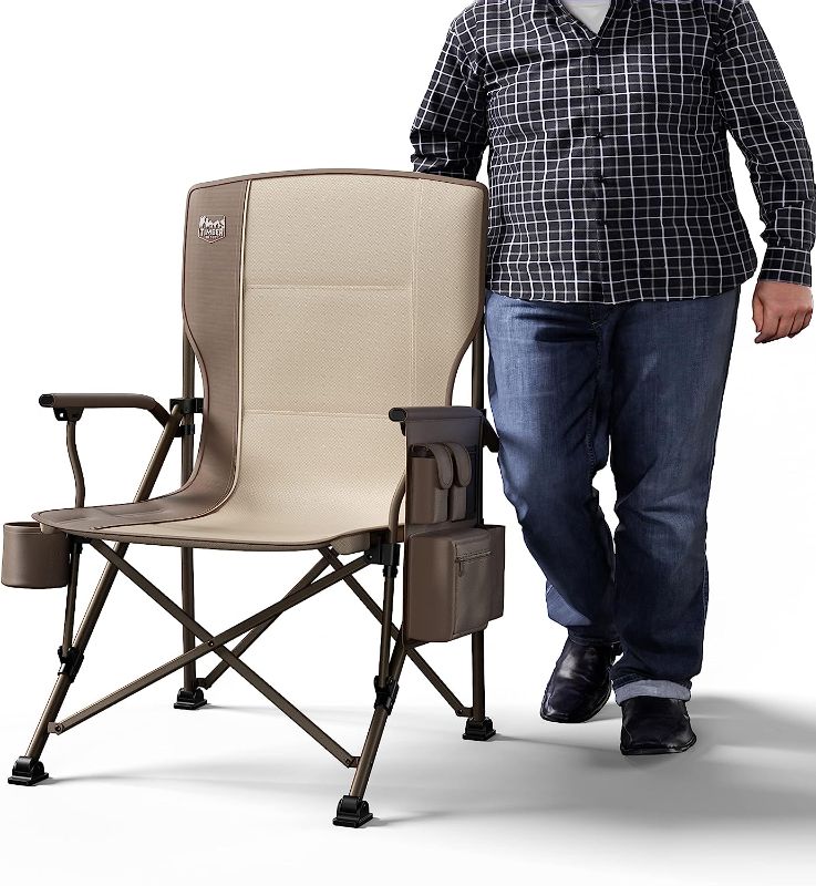 Photo 1 of *Photo for Reference* TIMBER RIDGE Oversized Folding Camping Chair High Back Heavy Duty for Adults Support up to 500lbs with Cup Holder, Side Pocket Cooler Bag