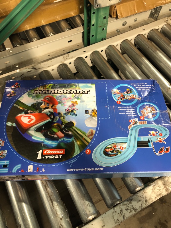 Photo 4 of Carrera First Mario Kart - Slot Car Race Track with Spinners - Includes 2 Cars: Mario and Peach - Battery-Powered Beginner Racing Set for Kids Ages 3 Years and Up Mario Kart w/ Peach