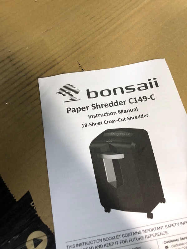 Photo 4 of Bonsaii Paper Shredder, 18-Sheet 60-Minutes Paper Shredder 