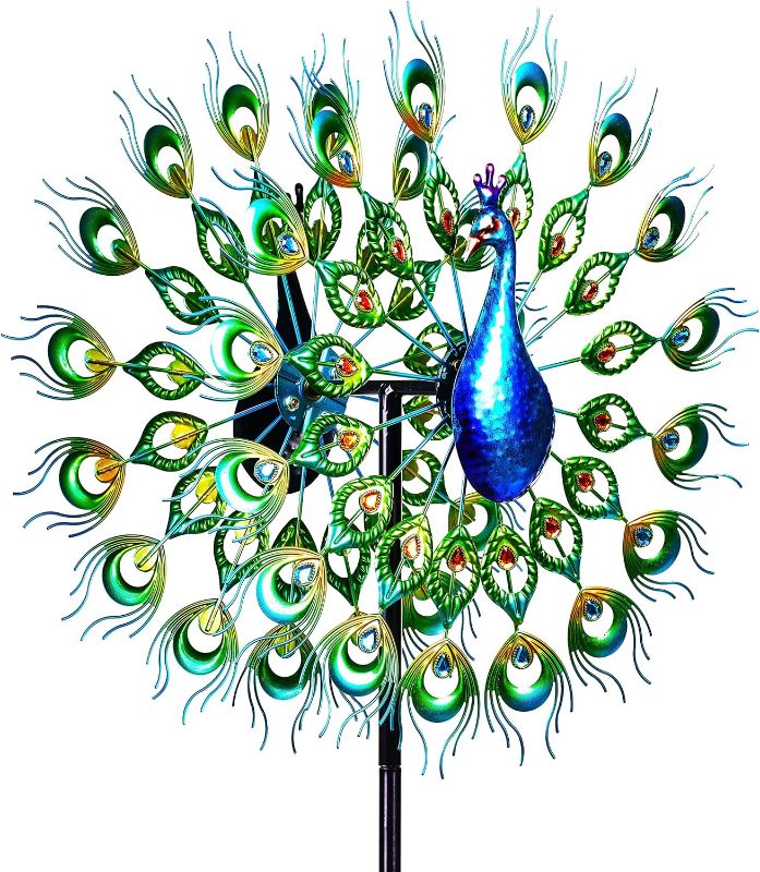 Photo 1 of [STOCK PHOTO]
Peacock Wind Spinners for Outdoor Yard Garden Patio Lawn Decorations,Metal Large Wind Spinner