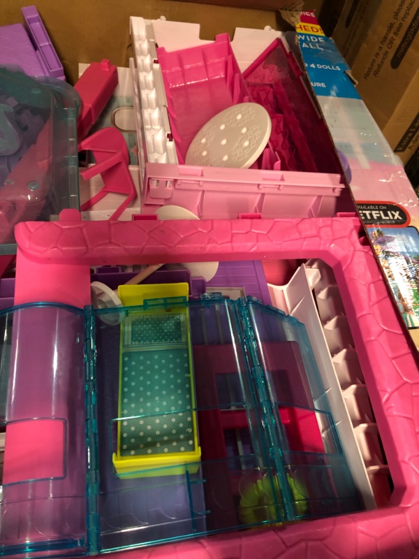 Photo 5 of * USED * 
Barbie Dreamhouse, Doll House Playset with 70+ Accessories Including Transforming Furniture, Elevator, Slide, Lights & Sounds Wheelchair Accessible Elevator