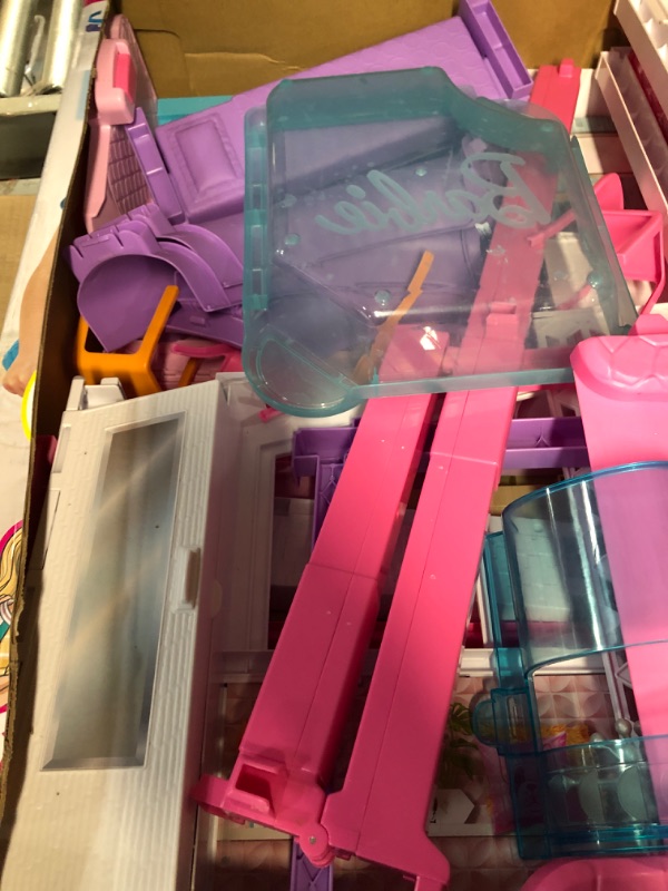 Photo 4 of * USED * 
Barbie Dreamhouse, Doll House Playset with 70+ Accessories Including Transforming Furniture, Elevator, Slide, Lights & Sounds Wheelchair Accessible Elevator