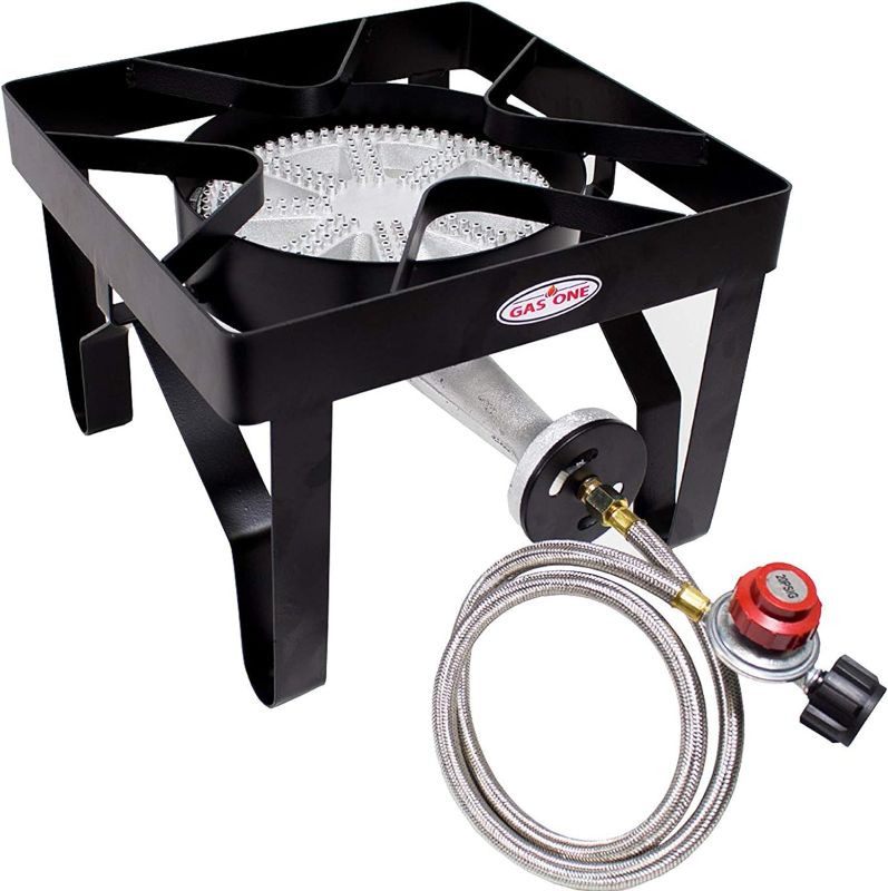 Photo 1 of GasOne Square Heavy Duty Single Burner Outdoor Stove Propane Gas Cooker & Steel Braided Hose