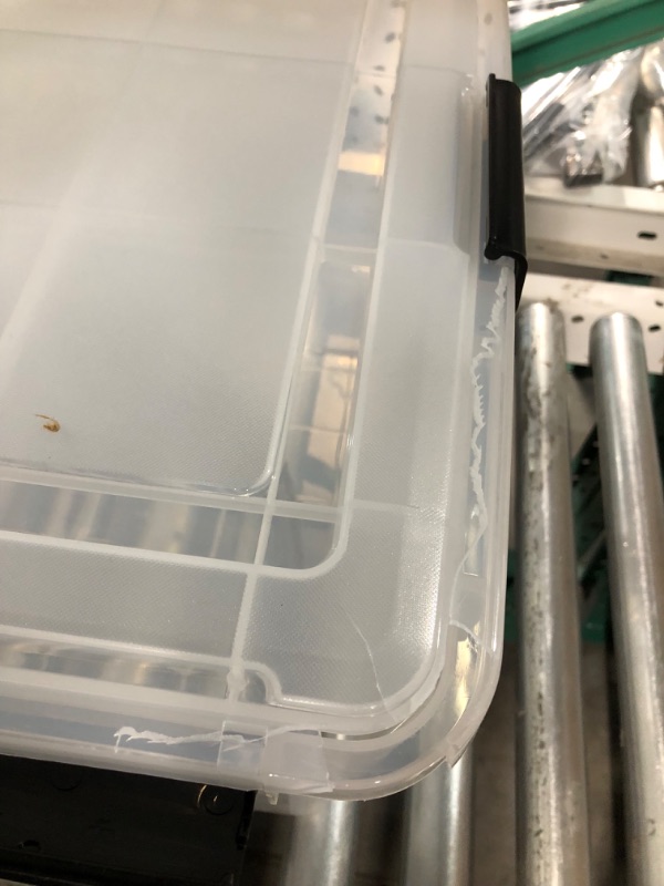 Photo 3 of **DAMAGE TO CORNER**
AIRIS USA 74 Quart WEATHERPRO Plastic Storage Box with Durable Lid and Seal and Secure Latching Buckles