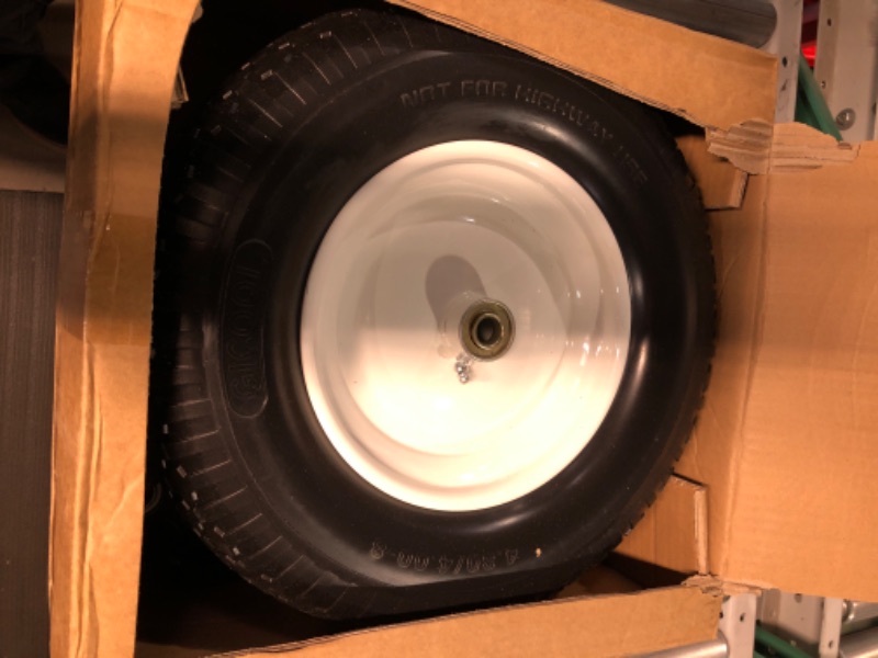 Photo 2 of GICOOL 4.80/4.00-8" Wheelbarrow Tire, 16" Flat-Free Solid Tire and Wheel, 3-6" Centered Hub, 5/8" & 3/4"