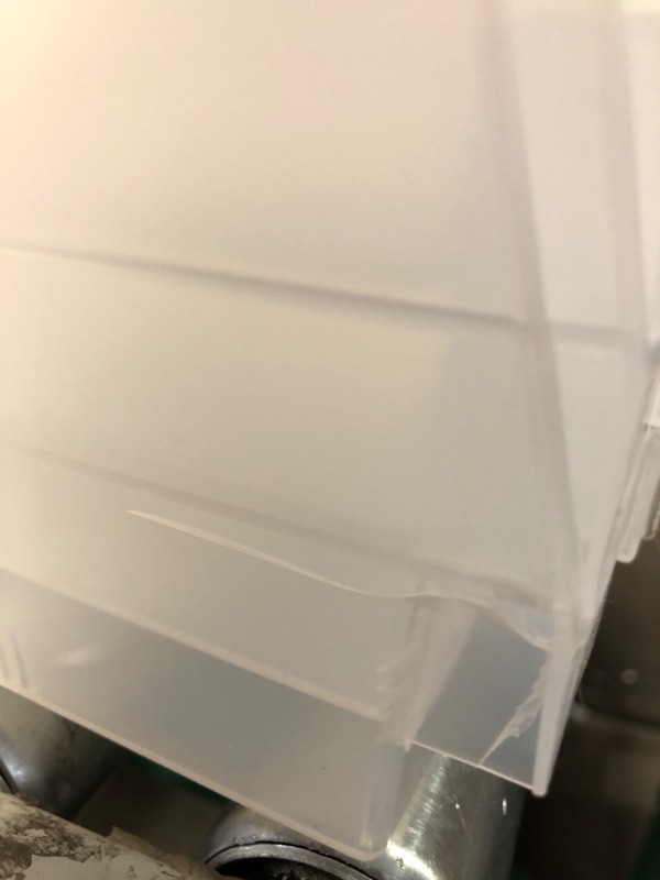 Photo 3 of **DAMAGED / CRACKED**
Akro-Mils 30164 Plastic Nesting Shelf Bin Box, (24-Inch x 6-1/2-Inch x 4-Inch), Clear 4 pack