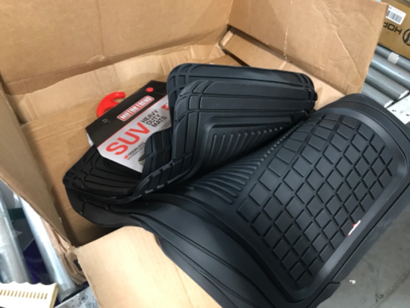 Photo 2 of BDK Performance Plus Rubber Car Floor Mats - Heavy Duty Semi-Custom Fit (Black) - All Weather Protection Mat, Model: MT-170-BK