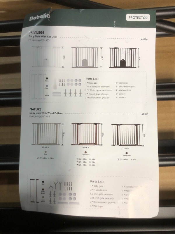 Photo 3 of Babelio Metal Baby Gate, 29-48'' Easy Install Pet Gate Black 29-48 Inch 