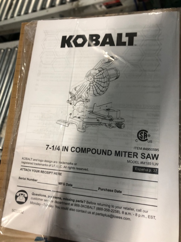 Photo 5 of * used * see all images *
kobalt 7-1/4 inch compound miter saw 