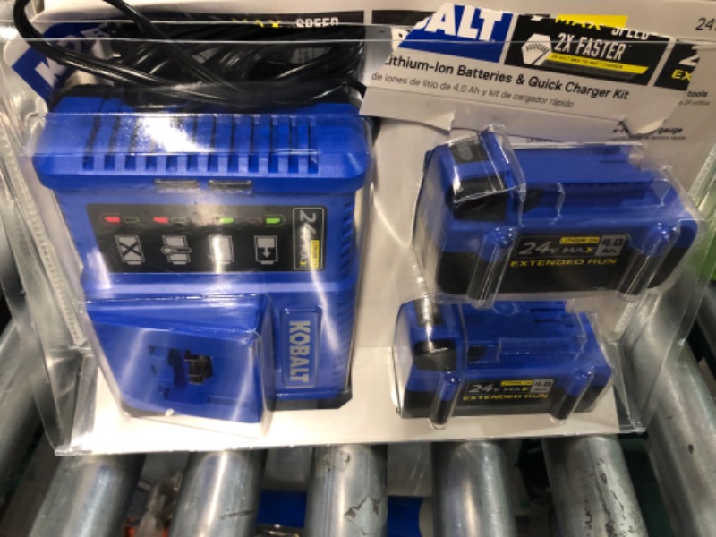 Photo 3 of Kobalt 24-Volt Max 2-Pack 4 Amp-Hour Lithium Power Tool Battery Kit (Charger Included)