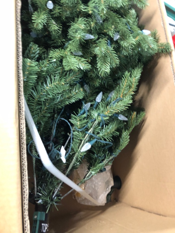 Photo 3 of ***SEE NOTES***2023 Upgrade Artificial Christmas Tree 7.5 FT Holiday Prelit Christmas Tree 700 Warm White & Multi-Color Lights 3454 Full Branch Tips Metal Stand Suitable for Fireplace, Kitchen, Bedroom, etc. Green