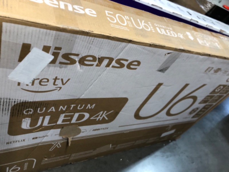 Photo 10 of * IMPORTANT * SEE CLERK NOTES *
Hisense 50-inch ULED U6HF Series Quantum Dot QLED 4K UHD Smart Fire TV (50U6HF), Black