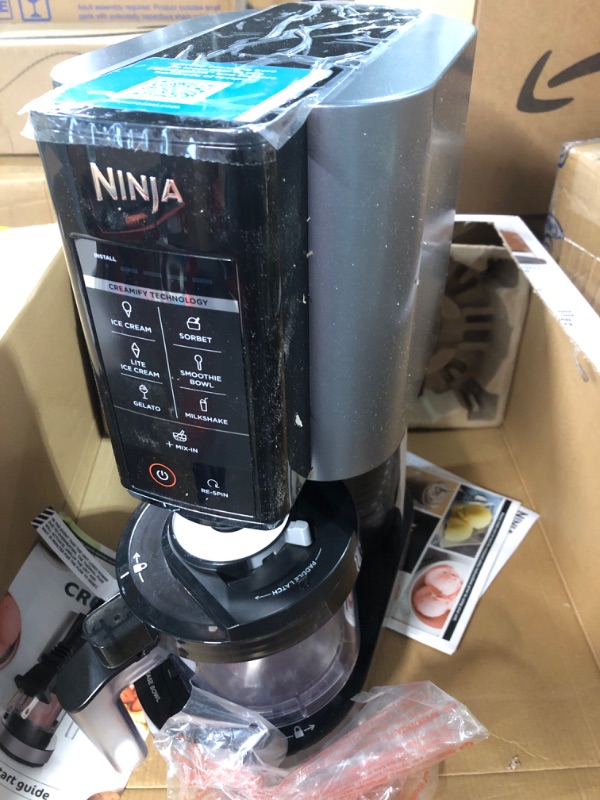 Photo 3 of Ninja NC301 CREAMi Ice Cream Maker, for Gelato, Mix-ins, Milkshakes, Sorbet, Smoothie Bowls & More, 7 One-Touch Programs, with (2) Pint Containers & Lids, Compact Size, Perfect for Kids, Silver Silver 7 Functions + (2) 16 oz. Pints