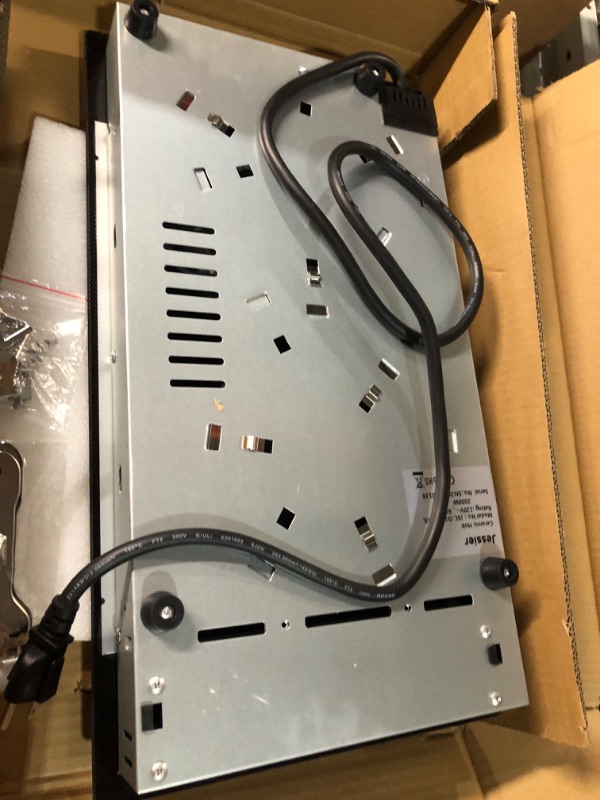 Photo 1 of Jessier Electric Cooktop 12 Inch - 2 Burner Plug in Portable 110V Electric Cooktop, Built-in & Countertop Ceramic Stove Top with Knob Control, 9 Power Levels and Overheat Protection 12 Inch - Knob