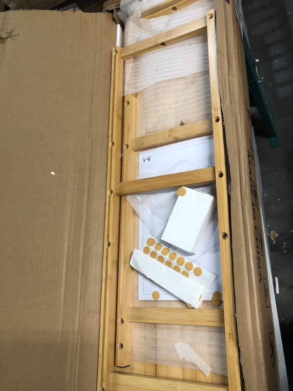 Photo 1 of SINWANT Console Table for Entryway,Bamboo Sofa Table Narrow Console Tables for Entryway,Living Room,Bedroom,Hallyway,Narrow Sofa Table,Entry Table with 2 Mesh Shelves,Black