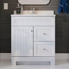 Photo 1 of ***MISSING SINK***Style Selections Ellenbee 30-in White Single Sink Bathroom Vanity with White Cultured Marble Top
