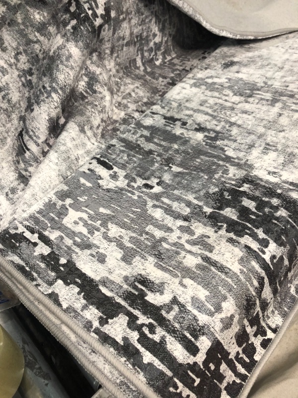 Photo 1 of ***READ NOTES***Art&Tuft Washable Rug, Anti-Slip Backing Abstract 8x10 Rug, Stain Resistant Rugs for Living Room, Foldable Machine Washable Area Rug (TPR54-Grey, 8'x10) Tpr54-grey 8'x10'