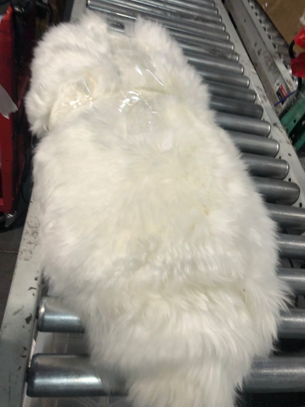 Photo 1 of ***READ NOTES***Latepis Sheepskin Rug 4x6, Faux Fur, Fluffy, Washable for Living Room, Bedroom, Playroom, Luxury Room Decor, White , Rectangle 4 x 6 ft Rectangle White