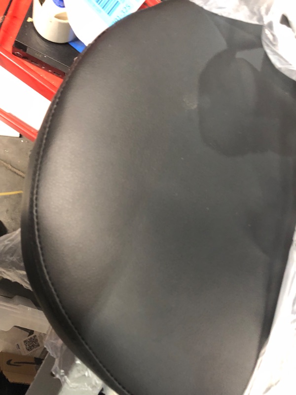 Photo 1 of SUPERJARE Drafting Chair with Back, Adjustable Foot Rest Rolling Stool, Multi-Purpose Office Desk Chair, Thick Seat Cushion for Home Bar Kitchen Shop - Black