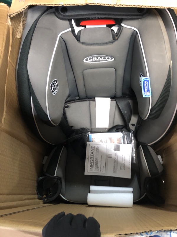 Photo 2 of [used]
Graco SlimFit3 LX 3 in 1 Car Seat | Space Saving Car Seat Fits 3 Across in Your Back Seat, Kunningham SlimFit w/ 3-Across Fit Kunningham