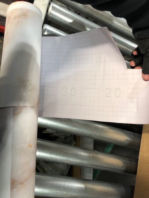 Photo 1 of ***USED LIKE NEW***Marble Paper Matte Removable Peel and Stick Wallpaper Self Adhesive Decorative Granite Vinyl Film Waterproof Roll for Countertop Bathroom 23.6”×393” Thick, Easy to Clean & Install Gold/White 23.6” × 393”
