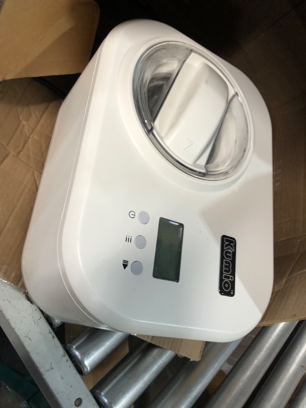 Photo 1 of ***USED***KUMIO 1 Quart Automatic Ice Cream Maker with Compressor, No Pre-freezing, 4 Modes Frozen Yogurt Machine with LCD Display & Timer, Electric Sorbet Maker Gelato Maker, Keep Cool Function