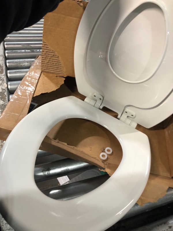 Photo 2 of ***READ NOTES***MAYFAIR 888SLOW 000 NextStep2 Toilet Seat with Built-In Potty Training Seat, Slow-Close, Removable that will Never Loosen, ROUND, White & P is for Potty! (Sesame Street) (Lift-the-Flap) White Round Toilet Seat + P is for Potty!