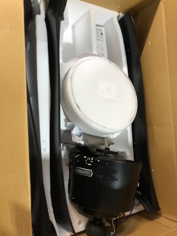 Photo 1 of **FOR PARTS ONLY**DAMAGE 
Hunter Fan Company, 59375, 54 inch Wi-Fi Symphony Matte Black Ceiling Fan Black