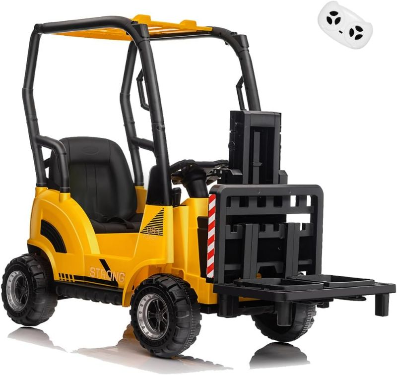 Photo 1 of ANPABO Ride on Dump Truck, 12V Ride on Car with Remote Control, Electric Dump Bed and Extra Shovel, Ride on Construction Vehicle with Music Player, Key Start for Safety