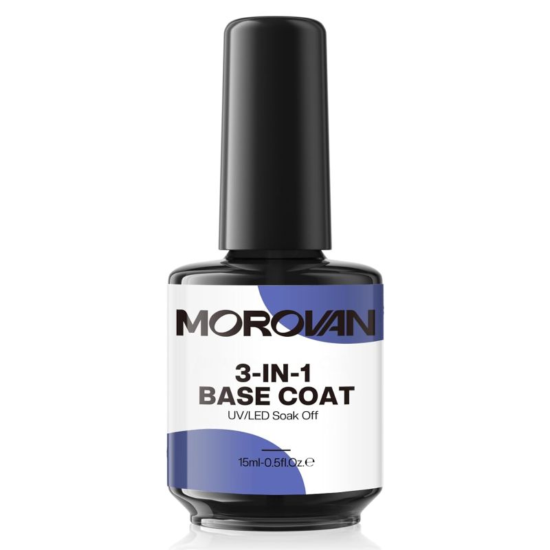 Photo 1 of * SEE NOTES * Morovan Update Gel Base Coat - 15ml Base Coat Nail Polish For Starters 3-In-1 Gel Base Coat High Hardness Strengthen Base Coat Gel Nail Polish Lasting Long Base Coat Super High Brightness Salon Home