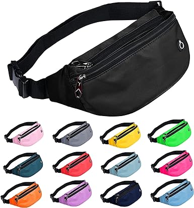 Photo 1 of * 2 PACK, STOCK PHOTO REFR. ONLY  * Fanny Pack for Men Women, Waterproof Sports Waist Bag Pack, Belt Bag for Travel Hiking Running 