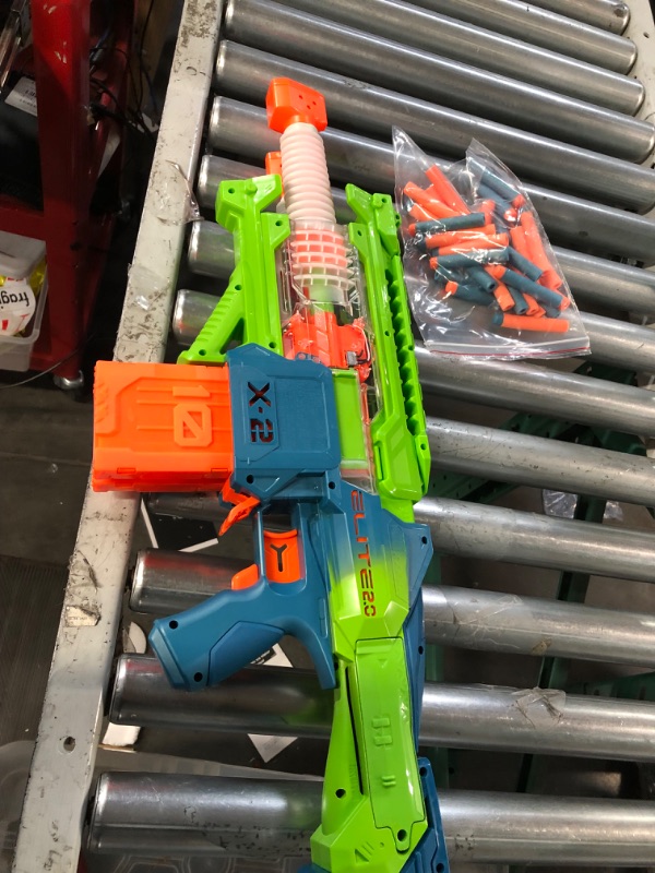 Photo 1 of **DOES NOT WORK**
Nerf Elite 2.0 Double Punch Motorized Dart Blaster, Rapid Alternating Barrels, 50 Nerf Elite Darts, 2X 10-Dart Clips, Ages 8 & Up
