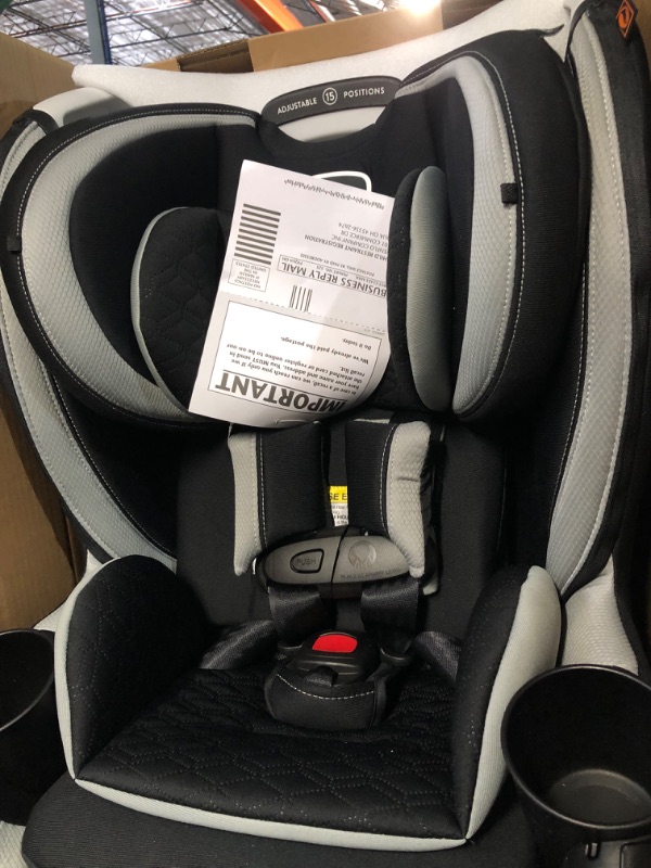 Photo 4 of Evenflo Revolve360 Slim 2-in-1 Rotational Car Seat with Quick Clean Cover (Salem Black) Revolve Slim Quick Clean Cover Salem Black