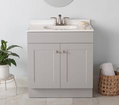 Photo 1 of ***Damaged***Project Source 30-in Gray Single Sink Bathroom Vanity with White Cultured Marble Top