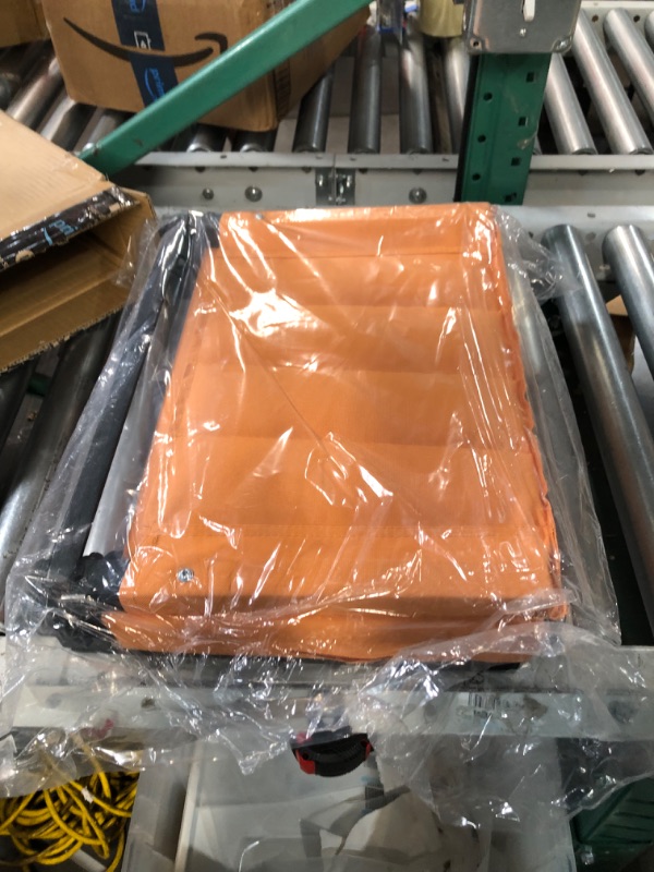 Photo 1 of ***Damaged**HABUTWAY Stadium Seat for Bleachers with Back Support and Thick Cushion, Bleacher Seat with Shoulder Strap and Side Pocket Hold up 350lbs Bench Chair for Bleachers Orange