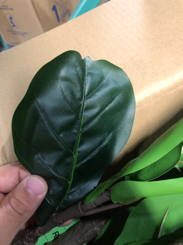 Photo 4 of ?Realead 5ft Fiddle Leaf Fig Tree Artificial - Large Fake Fig Leaf Tree with 78 Leaves - 