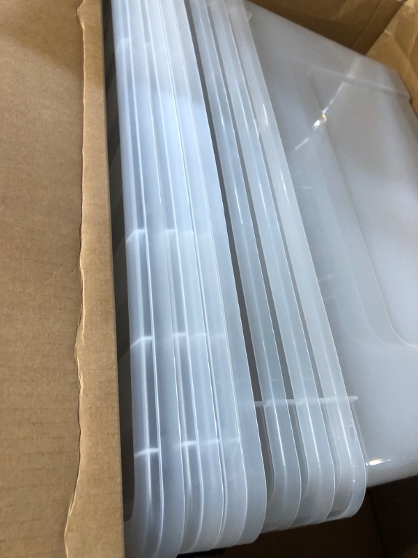 Photo 1 of **damaged**IRIS USA 91 Qt. Plastic Storage Container Bin with Secure Lid and Latching Buckles, 4 pack - Clear, Durable Stackable Nestable Organizing Tote Tub Box Toy General Organization Garage Extra Large Clear 91 Qt. - 4 Pack